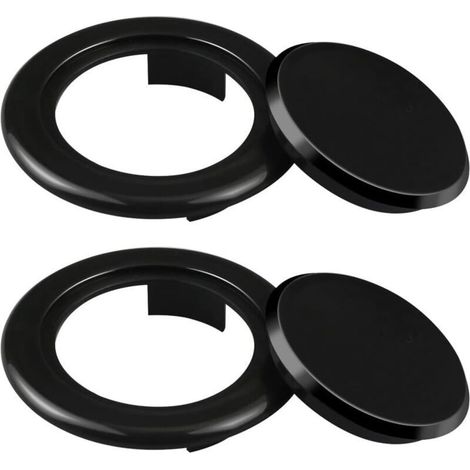 Set mit 2 Standard-5-cm-Sonnenschirmringen und -kappen für Gartentische und Glasterrassen (schwarz) (1/5)