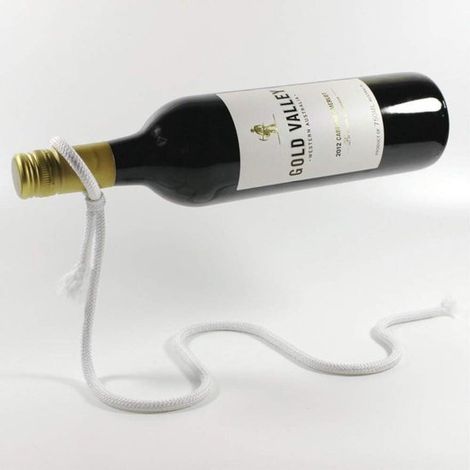 Botellero flotante con cuerda – Botellero con efecto flotante – Regalo original para la decoración de la cocina y el hogar (Cuerda flotante) (1/5)