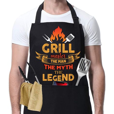 Delantal de chef: diseño divertido, ideal para barbacoas y repostería. Delantal versátil para barbacoa, un regalo perfecto para papá o marido. (1/5)