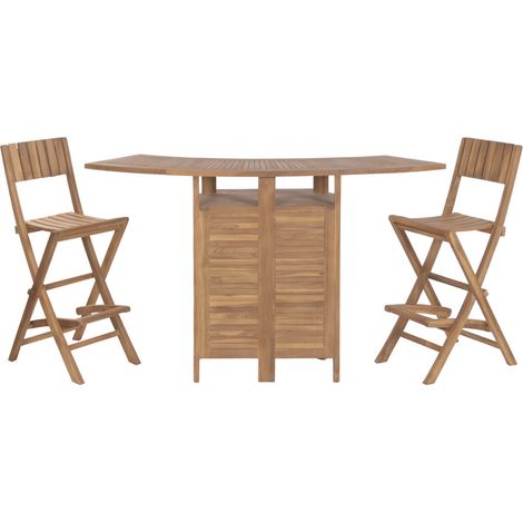 Mueble Bar Set 3 Teca 95X70X108 2 Taburetes (1/5)