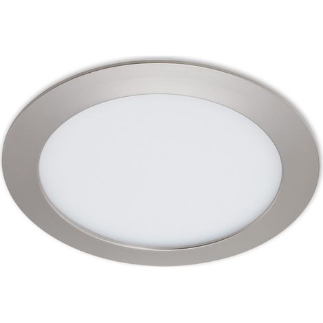 LED Einbauleuchte 1xLED 12W 4000K 1200lm silber Kunststoff Ø17cm Briloner