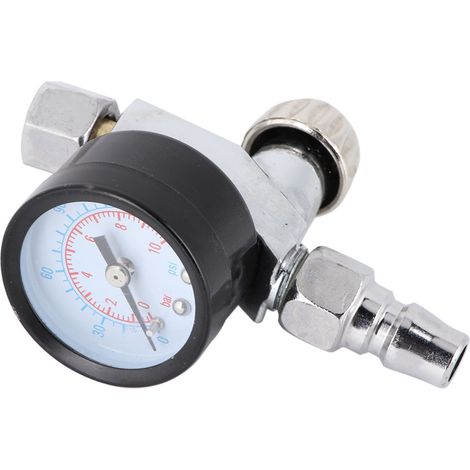 Pistolet pulvérisateur mini ajustable régulateur d'air avec manomètre contrôle diaphragme peinture auto (1/5)