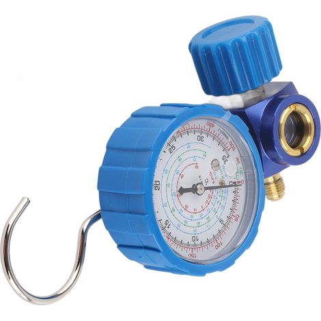 Manómetro y válvula de presión de aire acondicionado de 500 psi (35 kgf/cm²) con espejo de visualización. (1/5)