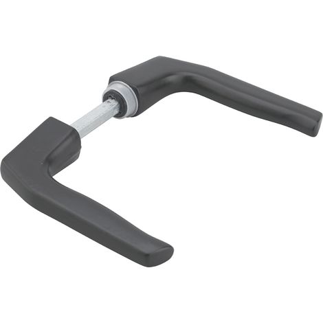 Thirard – Béquille double en aluminium fondu pour porte jusqu'à 70 mm – Finition argent anodisé – Installation facile avec vis pointeau (1/3)