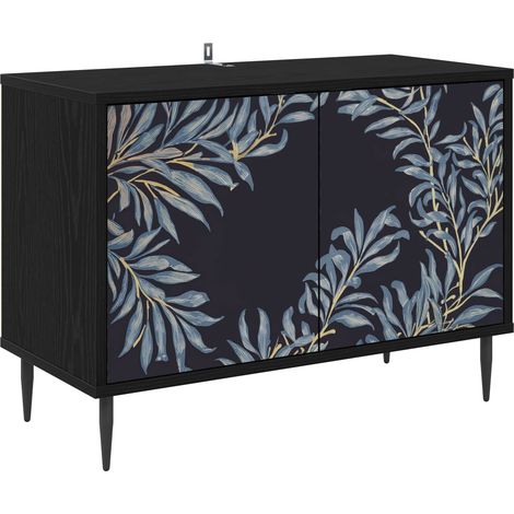 TV-Schrank DOKKUM 69 x 33 x 50,5 cm Schwarz Eichen-Optik vidaXL (1/5)