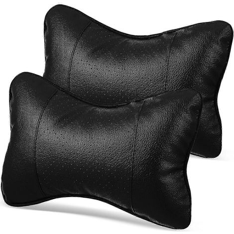 Lot de 2 oreillers cervicaux pour voiture, repose-nuque pratique et universel, protection pour la nuque, coussin cervical noir (1/5)