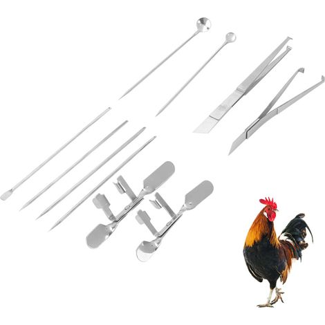 Kit d'écloserie de 10 outils en acier inoxydable pour l'élevage de poulets, poules, coqs et chapons (1/5)