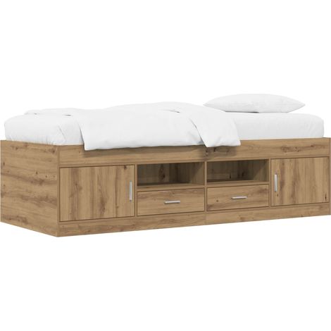 Estructura de cama con almacenamiento Roble artisan 80 x 200 cm vidaXL