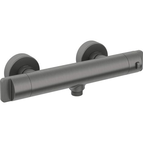 Mitigeur de douche thermostatique mural finition titane - Harty