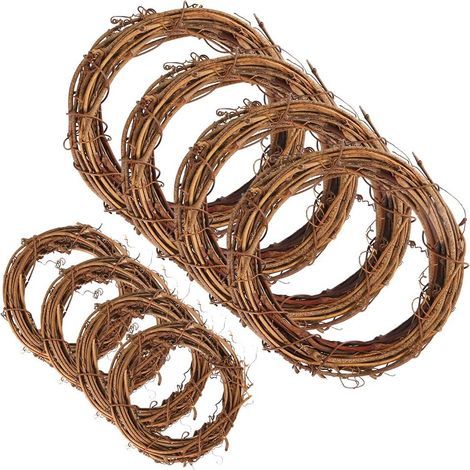 Rattan-Kranz – DIY-Dekorationsrahmen für Feiertage und Jahreszeiten – 30 cm – Natur (1/5)