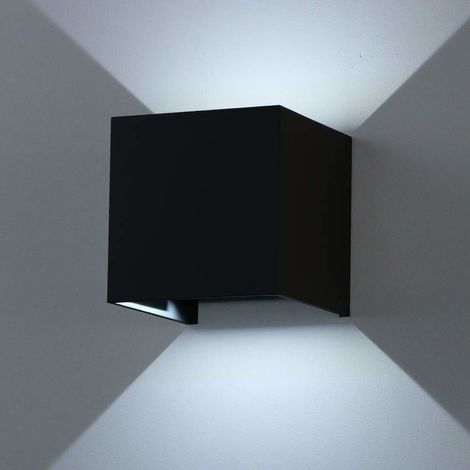 7W LED Aplique de Pared Moderna Interior - Arriba Abajo Regulable, Lámpara de Pared Aluminio Negro para Dormitorio Pasillo Salón (Blanco Frío) (1/3)