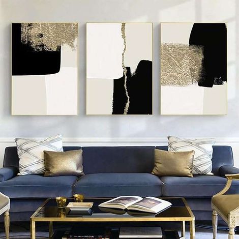 Poster da parete senza cornice, 3 pezzi, 60x90 cm, con motivo astratto.