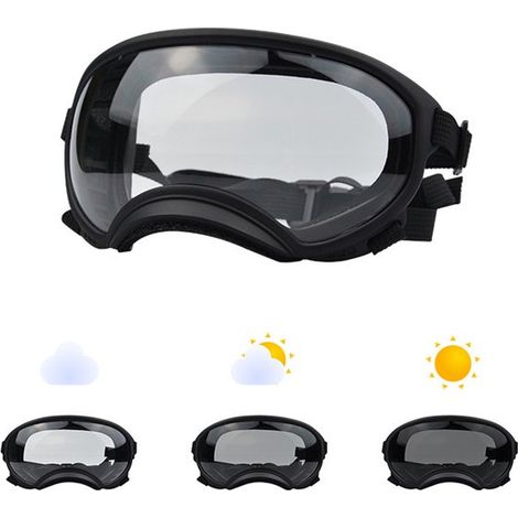 Gafas para perros - Resistentes al viento - Protección UV - Negro/Gris - Talla S (1/5)