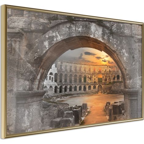 Affiche Murale Encadrée "Sunset in the Ancient City" 60 x 40 cm Or