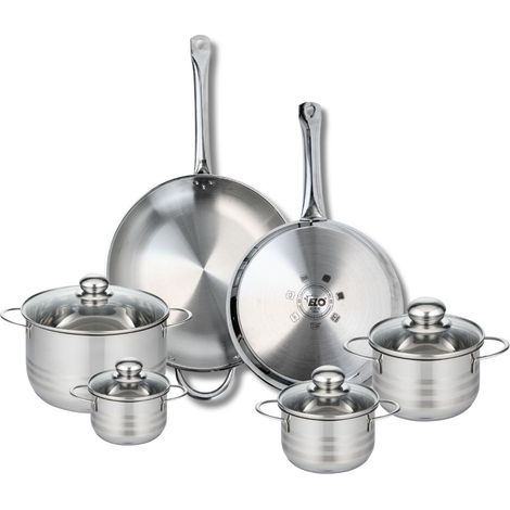Ensemble de 2 Poêles de cuisson 28 et 32 cm et 4 faitouts 12, 14, 16 et 20 cm Elo Profi Brillant (1/5)