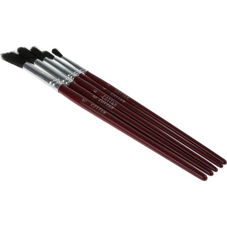 Jeu de pinceaux d'artiste RS PRO, taille: Mixte, Forme Ronde, en Poil de chèvre, n° 2, 4, 6, 8, 10 ( Prix pour Lot de 5 ) (1/3)