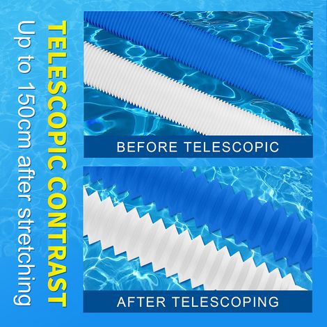 Lot de 2 tuyaux de rechange pour filtre de piscine (diamètre 4,4 cm), adaptés aux piscines hors sol ------ Bleu (lot de 2) (1/5)