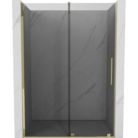 Mexen Velar Schiebetür-Duschwand 130 cm, Grafit, Gold - 871-130-000-41-50 (1/5)