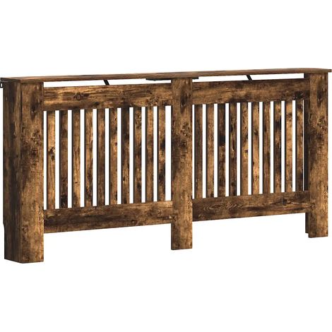 Cache-radiateur design moderne rangement étagère 172 x 19 x 81 cm en bois d'ingénierie chêne fumé (1/5)