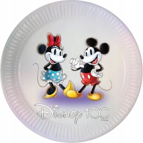 Piatti di carta di Topolino e Minnie, 23 cm, 8 pezzi
