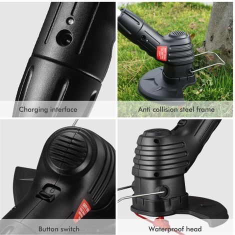 Wiederaufladbarer, kabelloser elektrischer Rasentrimmer für Gartenarbeit, Unkrautbekämpfung und Rasenmähen (1/5)