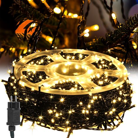 Jiubiaz 30M 300LEDs Ghirlanda luminosa a LED per esterni e interni Giardino Illuminazione natalizia 8 modalità Bianco caldo (1/5)