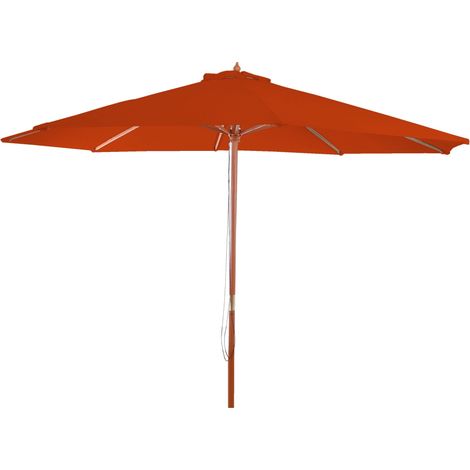 Sombrilla de jardín sombrilla diámetro 3m poliéster/madera color terracota 040008013