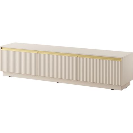 Meuble TV 181,5 cm, 3 portes, Beige sable, 181,5 x 39 x 42 cm (1/5)