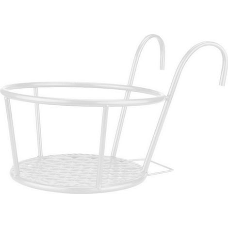 Maceta colgante de hierro macizo, con capacidad para 5 macetas en el balcón, resistente a la intemperie, color blanco, bronce y negro, dimensiones: 22 cm. (1/5)