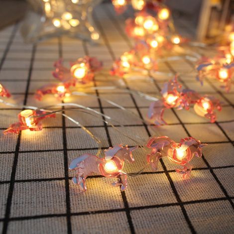 2 m Mini-LED-Lampen Flamingo/Einhorn/Ananas Lichterkette Sommer Hawaii Party Sternengirlande Hochzeitsdekoration 1 Stück (Einhorn)