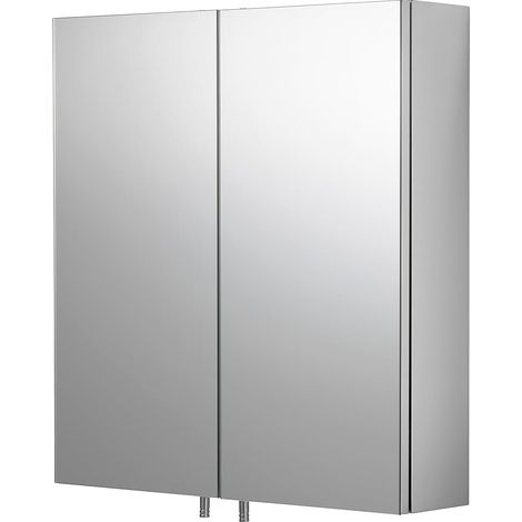 Croydex Double Door Bathroom Cabinet, Stainless Steel, 52 x 45cm - Cullen (1/5)