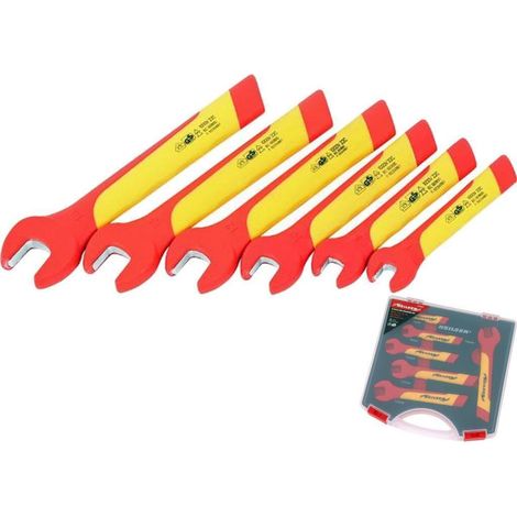 Neilsen 6pc VDE Insulated Wide Jaw Metric Spanner Wrench Set 7mm - 14mm (1/2)