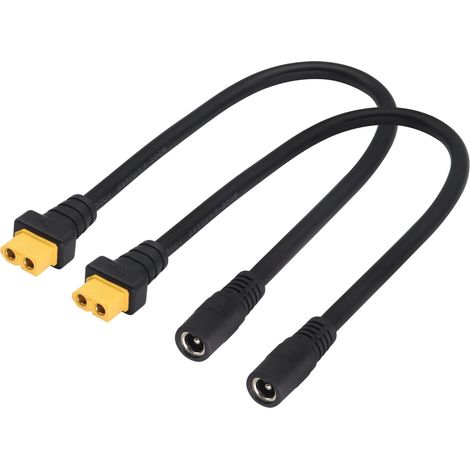 XT60 Femelle vers Câble Adaptateur Jack Femelle DC5.5×2.1mm pour fer à Souder TS100,Alimentation pour Moniteur FPV,Drone.(DC2.1mm-F/30cm-2Pack) (1/5)