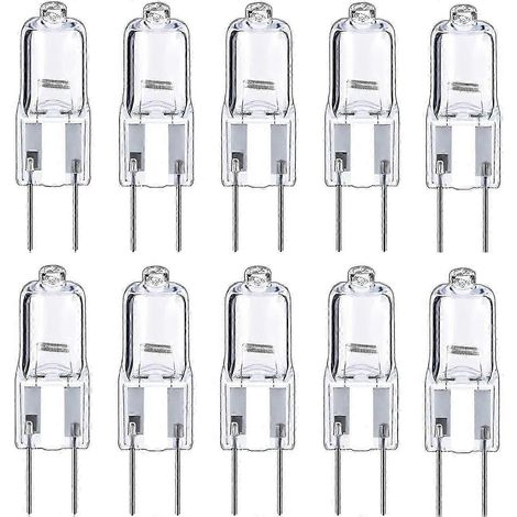 Lot de 10 ampoules halogènes G6.35 à 2 broches, 12 V, 35 W, blanc chaud 2700 K, pour lustres, spots sur rail, éclairage paysager (1/5)