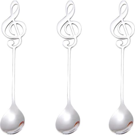 Ensemble de 3 cuillères à expresso en acier inoxydable – pour le dessert et le café, élégantes cuillères de barista, stylées, durables et compatibles lave-vaisselle – Crezuo