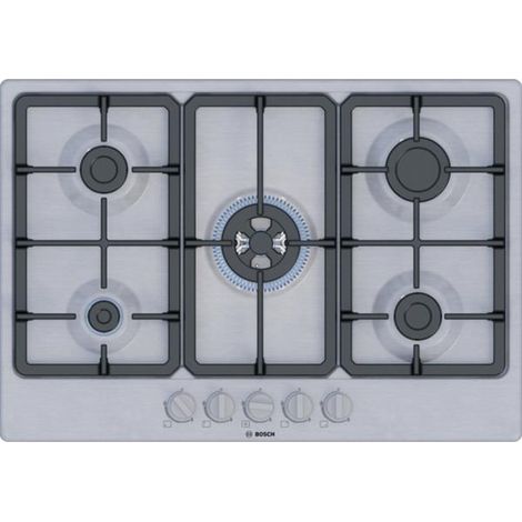 Bosch Serie 4 PGQ7B5K90 Kochfeld Edelstahl Integriert 75 cm Gaskochfeld 5 Zone(n)