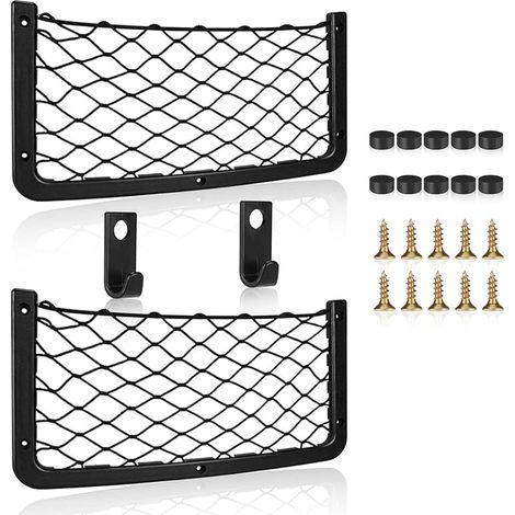 Filet Rangement pour Voiture, Filet de Rangement de Coffre, Grande Taille, Sac Pocket Organizer de Voiture pour Auto, Camping-Cars, Bateaux, Maison (1/5)