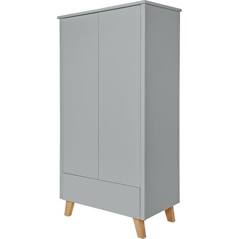 Armoire 2 portes 1 tiroir Novelies Zara Gris (1/5)