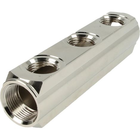 Nourrice laiton 3 entrées avec raccord en 3/4''