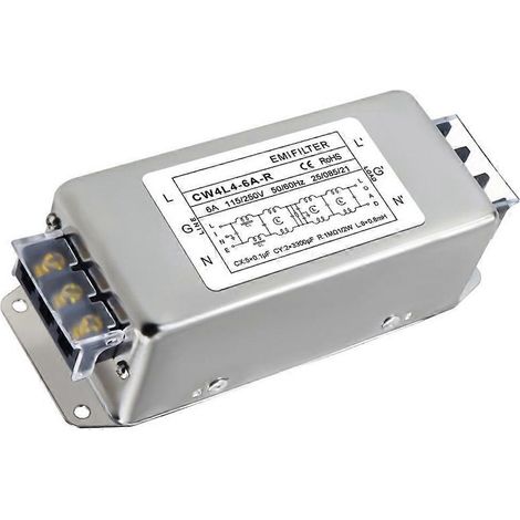 Filtre anti-parasites monophasé 220 V CA à quatre étages CW4L4-6A-R, type terminal (1/5)