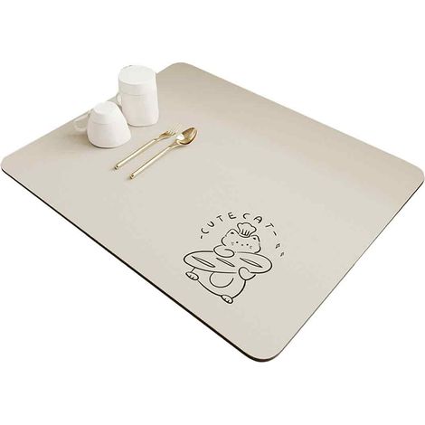 1 tapis égouttoir pour plan de travail, en diatomite, antidérapant, résistant à la chaleur, 40x50 cm (1/5)
