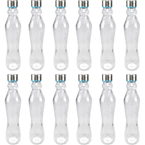 Lot De 12 Bouteilles En Verre Avec Bouchon En Acier 500ml Boissons D'eau