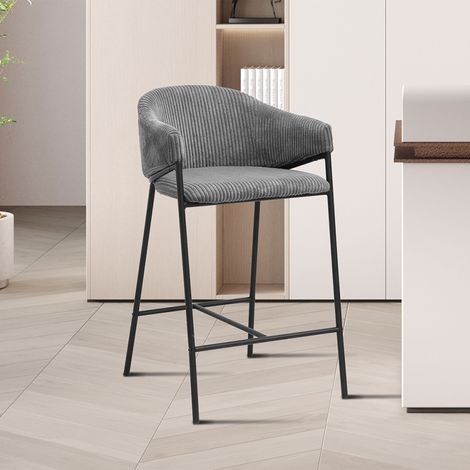 Lot de 2 chaise de comptoir 54x59x90cm en gris foncé