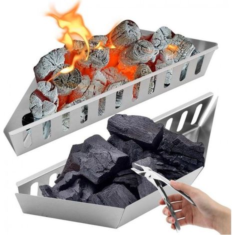 Porte panier en charbon métallique 2 paquets, compatible avec les grills Weber, accessoires de grillage multipurpose, plateau pour grill BBQ (1/5)