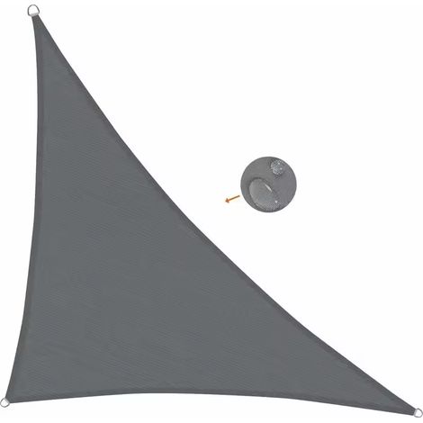 Voile d'ombrage triangulaire, tissu gris anthracite, imperméable, protection UV, pour terrasse, jardin, extérieur, balcon, 3 x 3 x 3 m