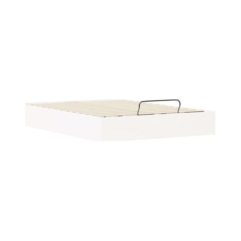 Cadre de lit coffre, blanc, 135 × 190 cm, espace de rangement généreux, idéal chambre à coucher, style moderne, montage simple (1/5)
