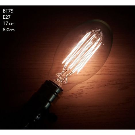 Vintage Lampe Glühbirne Edison E27 BT75 scheinbare Filamente 2