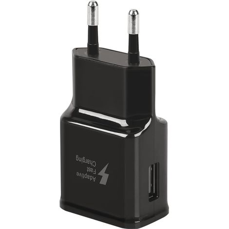 Adaptateur de Prise de Chargeur d'alimentation USB pour Samsung Galaxy S6/S8/S10, Chargeur Rapide d'origine de Remplacement,noir (1/5)