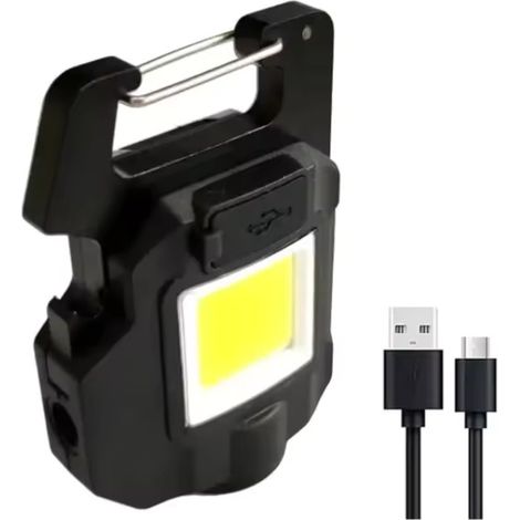 Jandei - Mini lámpara de trabajo led 700 lm con USB recargable, imán, gancho y abridor de botellas