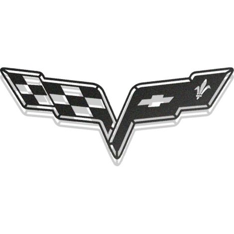 Logo – Corvette C8 – Wanddekoration aus Metall – Auto-Silhouette, ikonisches Retro-Kunstwerk und für die Innendekoration Ihrer Wände
